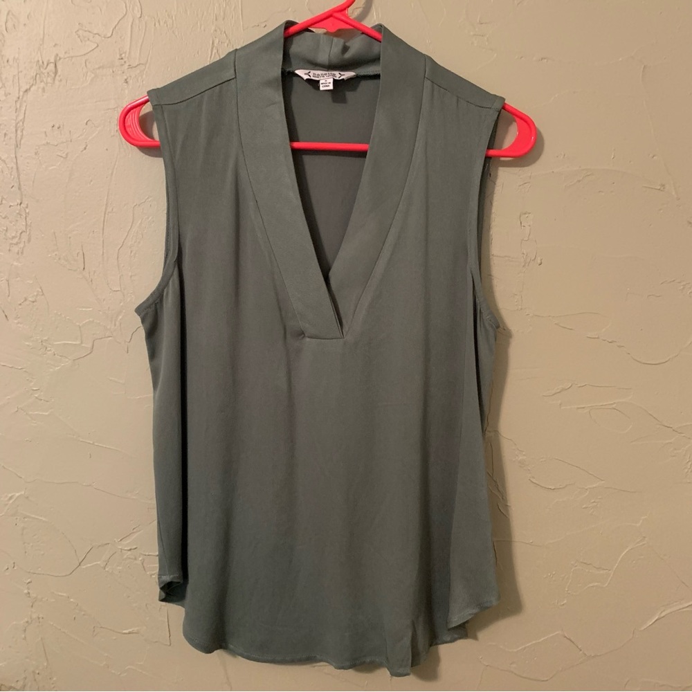 NWOT Nanette Lepore Sleeveless V-Neck Olive Green Top